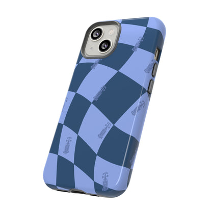 F1 Phone Case Blue Checkerboard Design, Trendy F1 Gift, Formula 1 Gift, Cute F1 Phone Case, Unique Formula One Phone Case