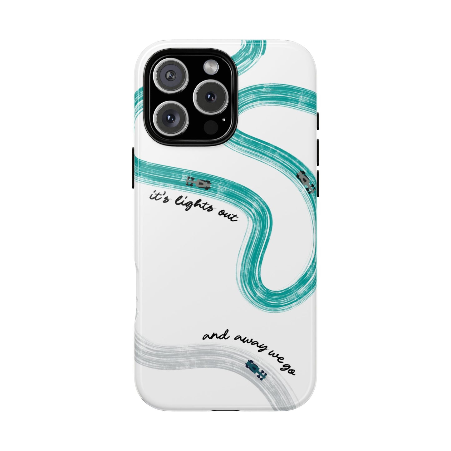 Mercedes F1 Phone Case Painted "its lights out and away we go", Trendy F1 Gift, Formula 1 Gift, Cute F1 Phone Case