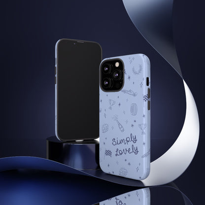 Blue Doodle "Simply Lovely" F1 Phone Case Design
