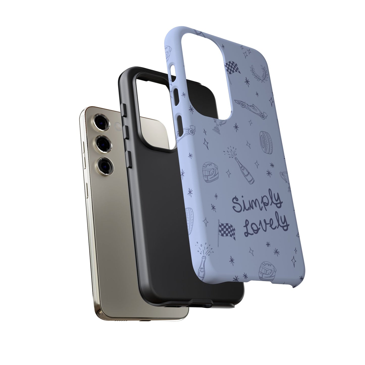 Blue Doodle "Simply Lovely" F1 Phone Case Design