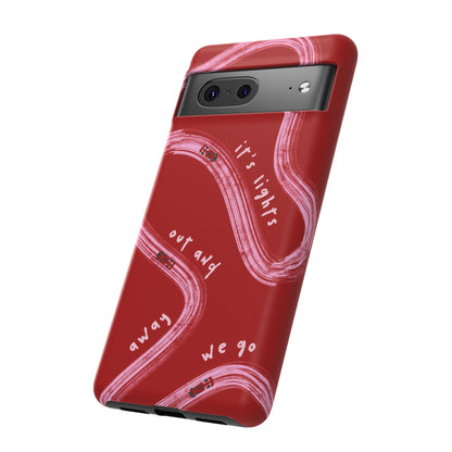 Red and Pink Lights Out F1 Phone Case Design, Trendy F1 Gift, Formula 1 Gift, Cute F1 Phone Case, Unique Formula One Phone Case