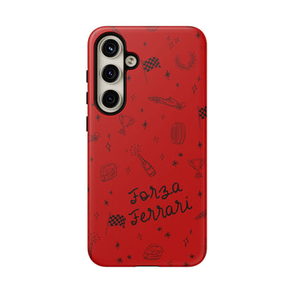 F1 Ferrari Racing Doodle "Forza Ferrari" F1 Phone Case Design
