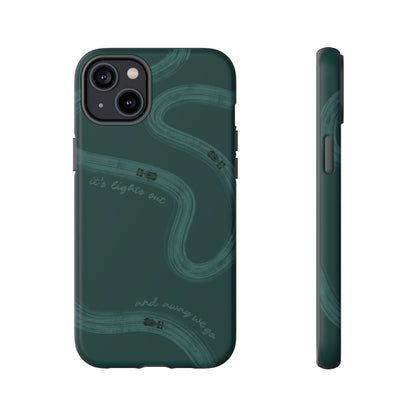 F1 Phone Case Monochrome Green Painted "its lights out and away we go", Trendy F1 Gift, Formula 1 Gift, Cute F1 Phone Case, Phone Case