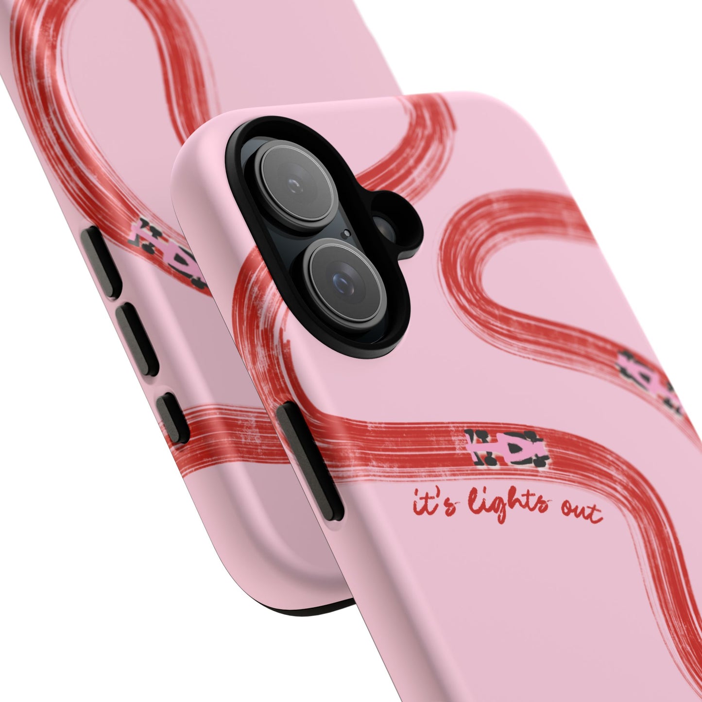 F1 Phone Case Pink and Red Painted "its lights out and away we go", Trendy F1 Gift, Formula 1 Gift, Cute F1 Phone Case, Unique Phone Case