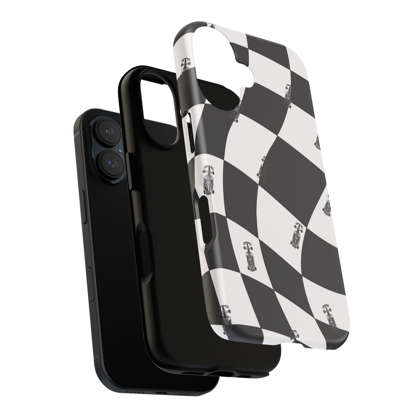 F1 Phone Case Black and White Checkered Design, Trendy F1 Gift, Formula 1 Gift, Cute F1 Phone Case, Unique Formula One Phone Case