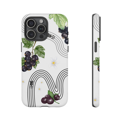 F1 Cadillac and Black Currants Phone Case, Trendy F1 Gift, Formula 1 Gift, Cute Fruit F1 Phone Case, Unique Phone Case