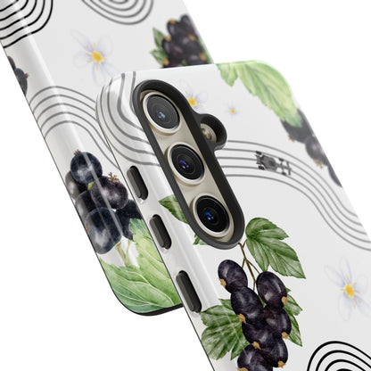 F1 Cadillac and Black Currants Phone Case, Trendy F1 Gift, Formula 1 Gift, Cute Fruit F1 Phone Case, Unique Phone Case