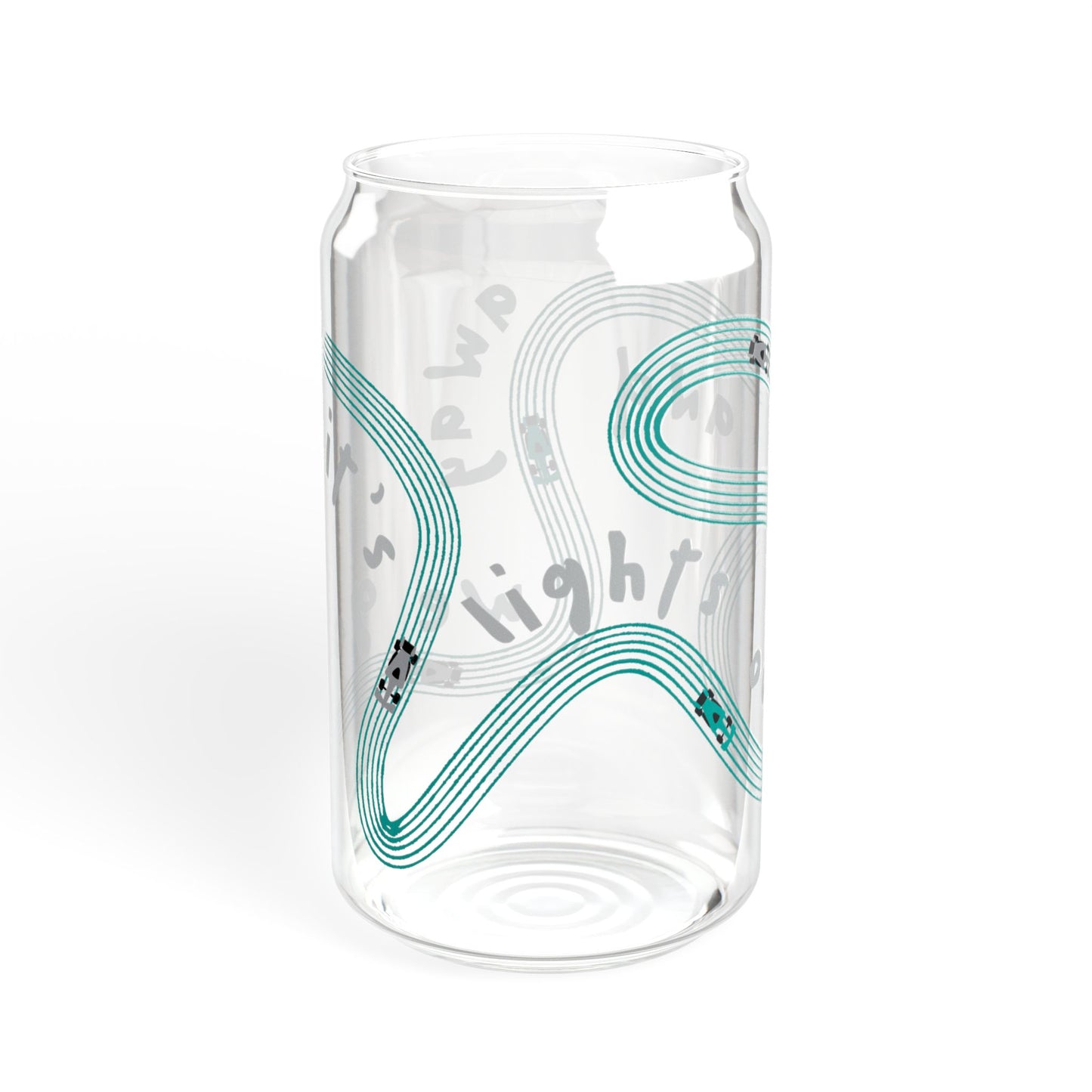 Mercedes F1 Teal and Grey It's Lights Out sipper glass | 16oz