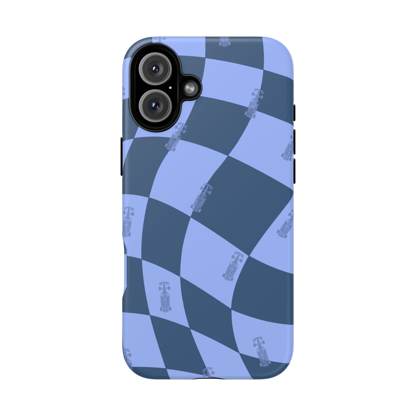 F1 Phone Case Blue Checkerboard Design, Trendy F1 Gift, Formula 1 Gift, Cute F1 Phone Case, Unique Formula One Phone Case