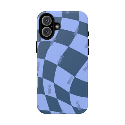 F1 Phone Case Blue Checkerboard Design, Trendy F1 Gift, Formula 1 Gift, Cute F1 Phone Case, Unique Formula One Phone Case