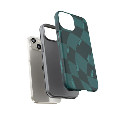 F1 Phone Case Teal Checkered Design, Trendy F1 Gift, Formula 1 Gift, Cute F1 Phone Case, Unique Formula One Phone Case