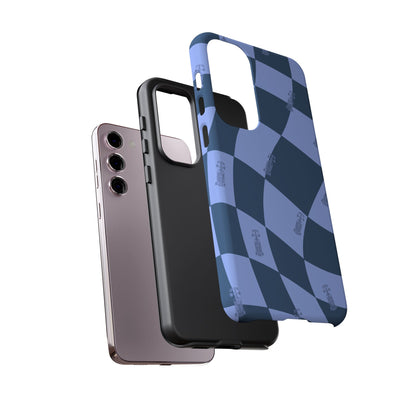F1 Phone Case Blue Checkerboard Design, Trendy F1 Gift, Formula 1 Gift, Cute F1 Phone Case, Unique Formula One Phone Case
