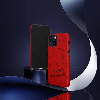 F1 Ferrari Racing Doodle "Forza Ferrari" F1 Phone Case Design