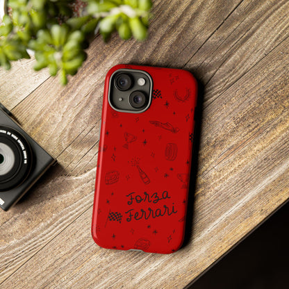 F1 Ferrari Racing Doodle "Forza Ferrari" F1 Phone Case Design