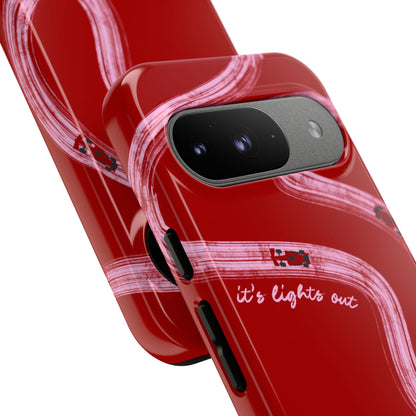 Red and Pink Lights Out F1 Phone Case Design, Trendy F1 Gift, Formula 1 Gift, Cute F1 Phone Case, Unique Formula One Phone Case