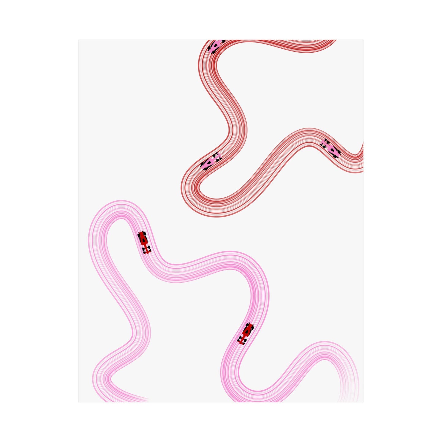 Pink and Red F1 Matte Vertical Poster | Formula 1 Art Print (US SIZING)