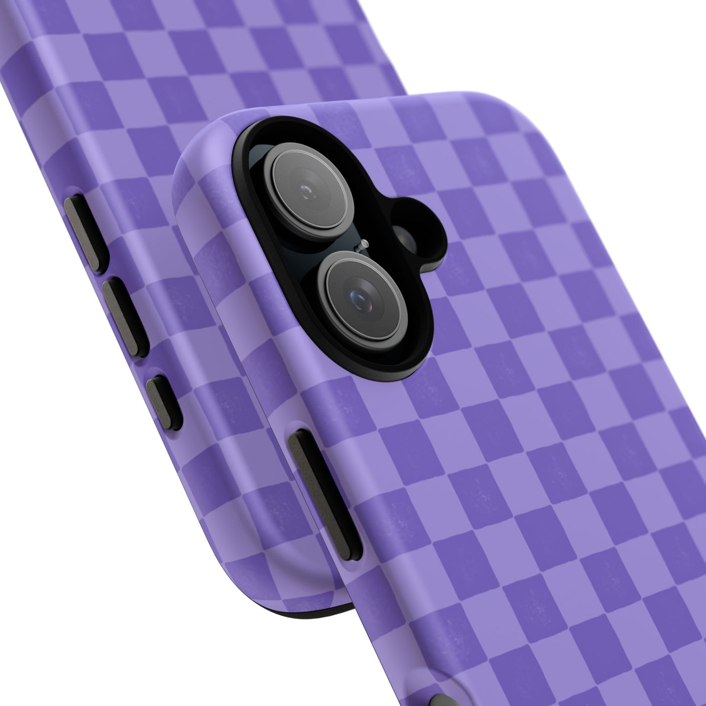 Simply Lovely Purple Checkered F1 Phone Case Design, Trendy F1 Gift, Formula 1 Gift, Cute F1 Phone Case