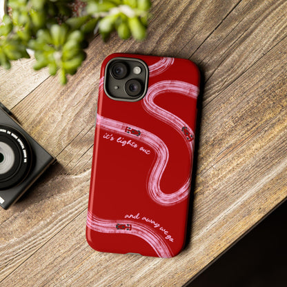 Red and Pink Lights Out F1 Phone Case Design, Trendy F1 Gift, Formula 1 Gift, Cute F1 Phone Case, Unique Formula One Phone Case