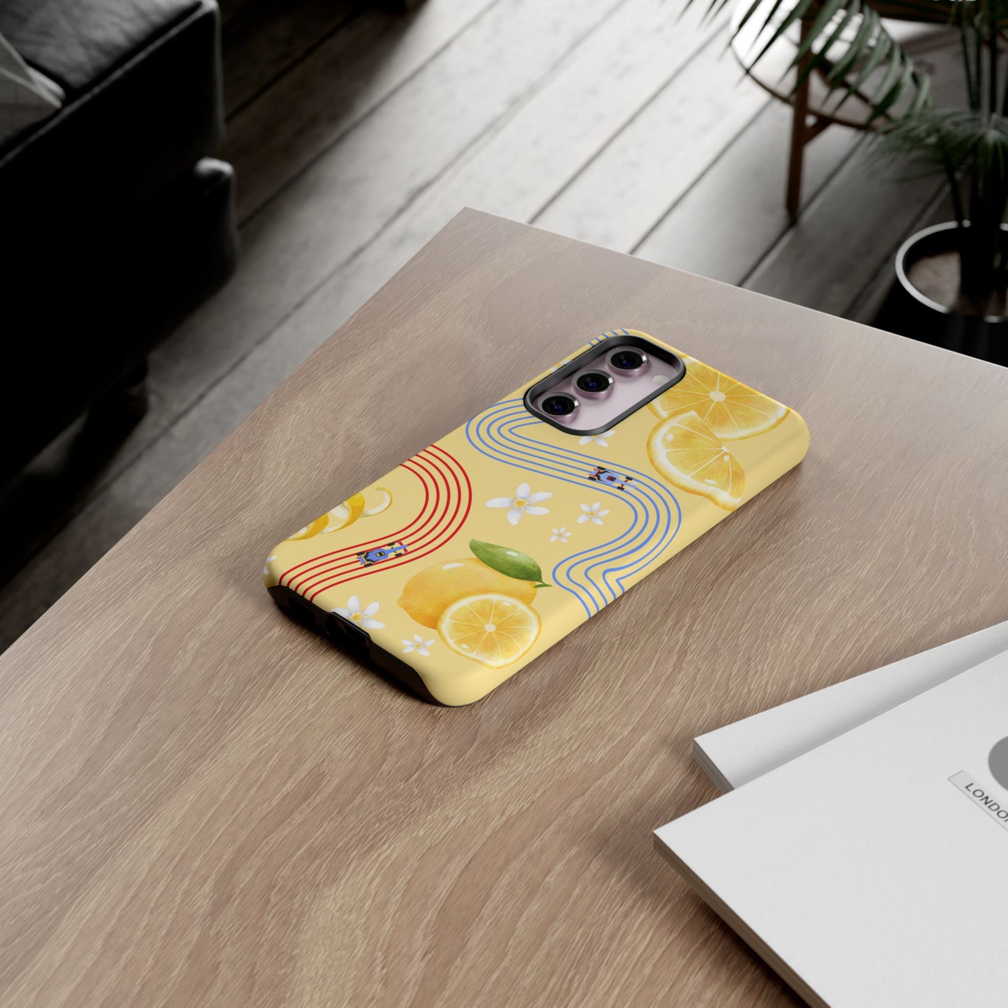 Yellow F1 Racing Bulls and Lemons Phone Case, Trendy F1 Gift, Formula 1 Gift, Cute Fruit F1 Phone Case, Unique Phone Case