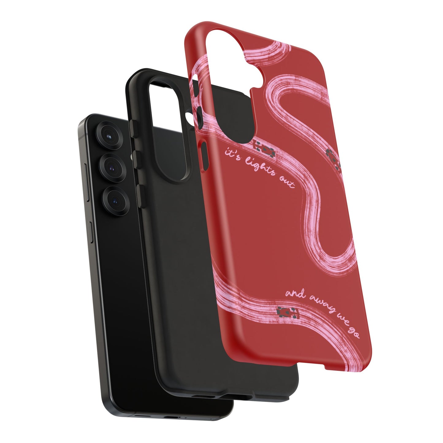 Red and Pink Lights Out F1 Phone Case Design, Trendy F1 Gift, Formula 1 Gift, Cute F1 Phone Case, Unique Formula One Phone Case