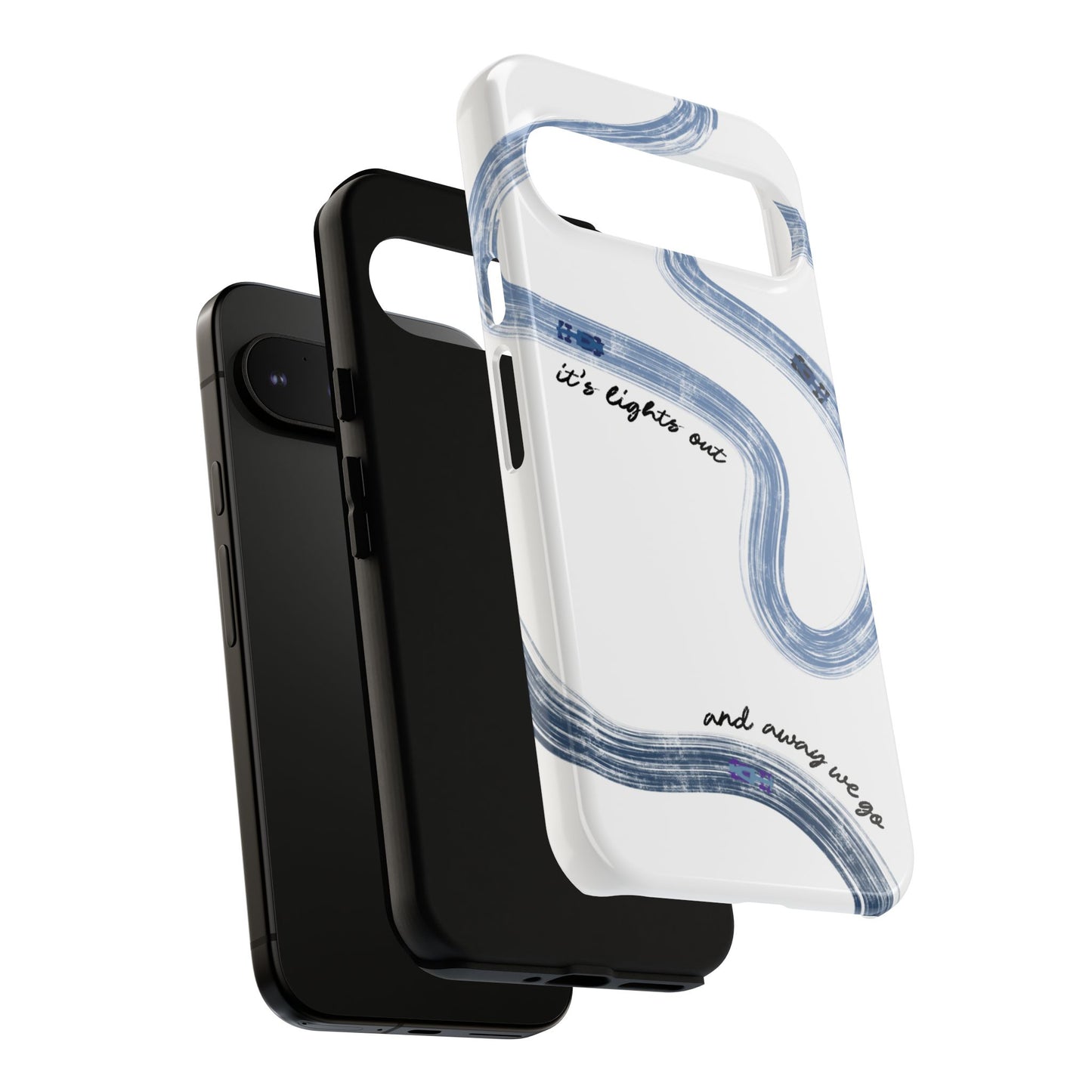 F1 Phone Case Blue Painted "its lights out and away we go", Trendy F1 Gift, Formula 1 Gift, Cute F1 Phone Case, Gift for F1 Fans