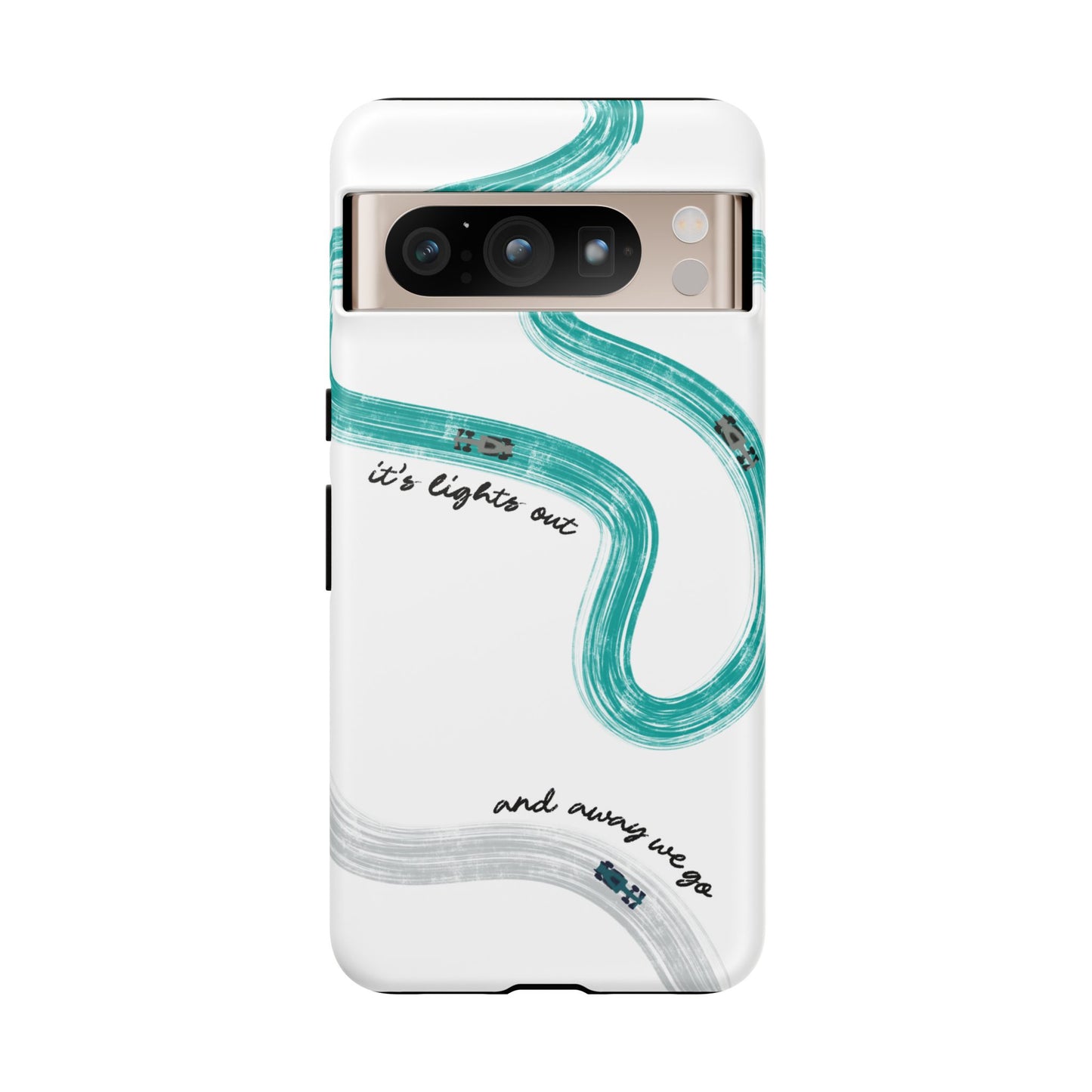 Mercedes F1 Phone Case Painted "its lights out and away we go", Trendy F1 Gift, Formula 1 Gift, Cute F1 Phone Case