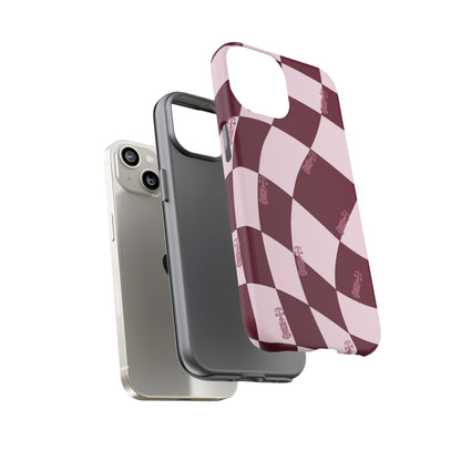 F1 Phone Case Pink Checkered Design, Trendy F1 Gift, Formula 1 Gift, Cute F1 Phone Case, Unique Formula One Phone Case