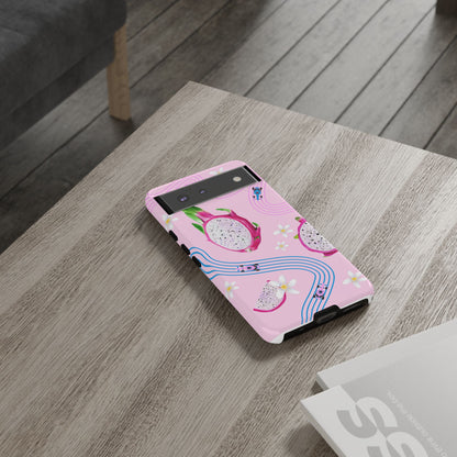 Pink F1 Alpine and Dragonfruit Phone Case, Trendy F1 Gift, Formula 1 Gift, Cute Fruit F1 Phone Case, Unique Phone Case