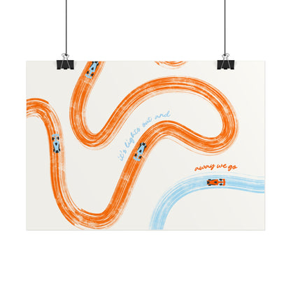 Horizontal McLaren F1 Abstract Art Poster | Minimalist F1 Art - EU Sizing (Physical Print)