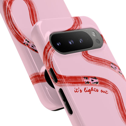 F1 Phone Case Pink and Red Painted "its lights out and away we go", Trendy F1 Gift, Formula 1 Gift, Cute F1 Phone Case, Unique Phone Case