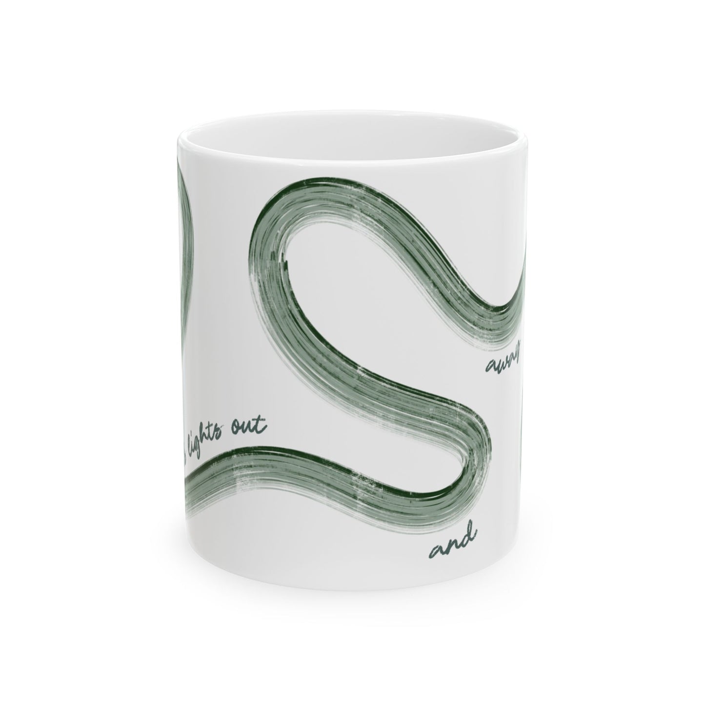 F1 Green Painted It's Lights Out and Away We Go Mug, Unique Gift for Coffee Lovers, Whimsical Formula 1 Gift