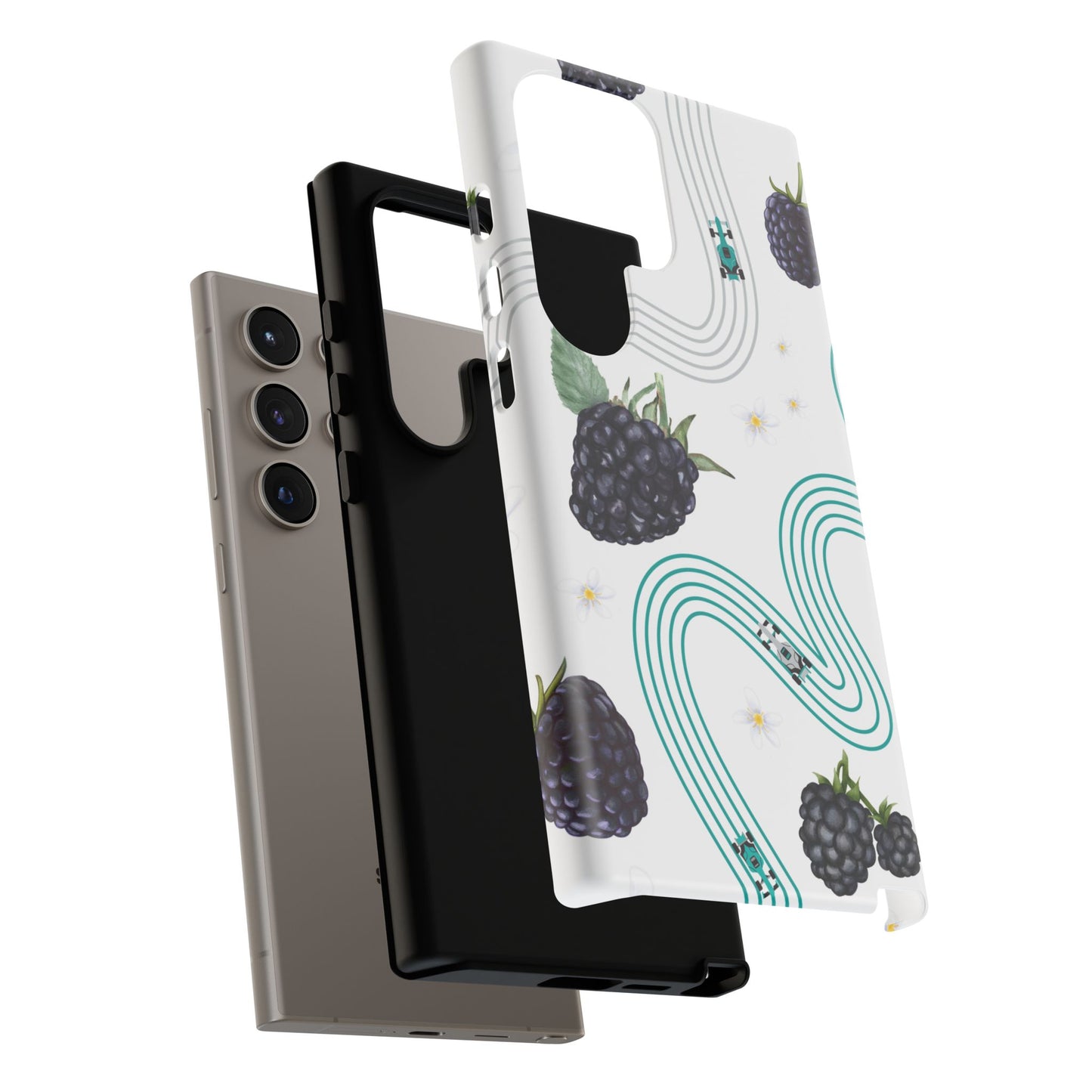 F1 Mercedes and Blackberries Phone Case , Trendy F1 Gift, Formula 1 Gift, Cute Fruit F1 Phone Case, Unique Phone Case