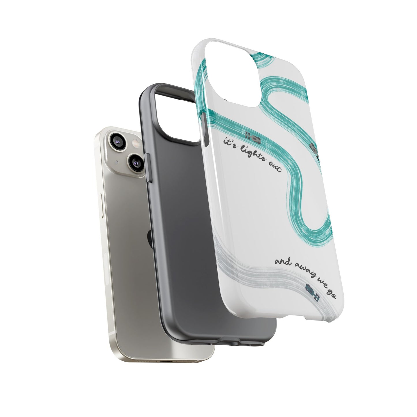 Mercedes F1 Phone Case Painted "its lights out and away we go", Trendy F1 Gift, Formula 1 Gift, Cute F1 Phone Case