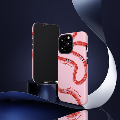 F1 Phone Case Pink and Red Painted "its lights out and away we go", Trendy F1 Gift, Formula 1 Gift, Cute F1 Phone Case, Unique Phone Case