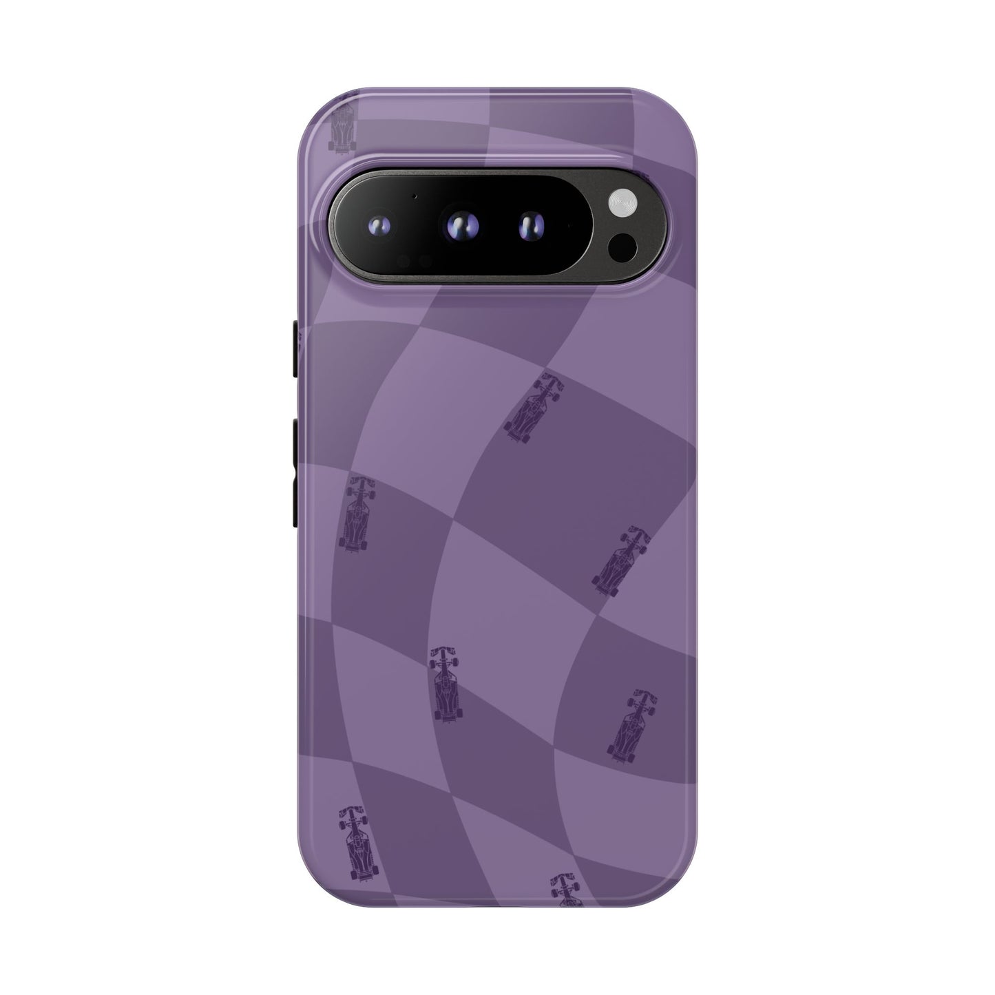 F1 Phone Case Purple Checkered Design, Trendy F1 Gift, Formula 1 Gift, Cute F1 Phone Case, Unique Formula One Phone Case