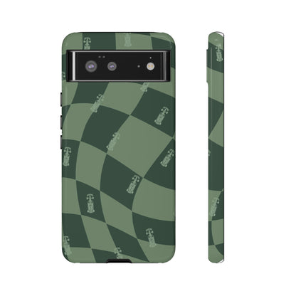 F1 Phone Case Green Checkerboard Design, Trendy F1 Gift, Formula 1 Gift, Cute F1 Phone Case, Unique Formula One Phone Case
