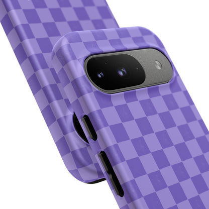 Simply Lovely Purple Checkered F1 Phone Case Design, Trendy F1 Gift, Formula 1 Gift, Cute F1 Phone Case