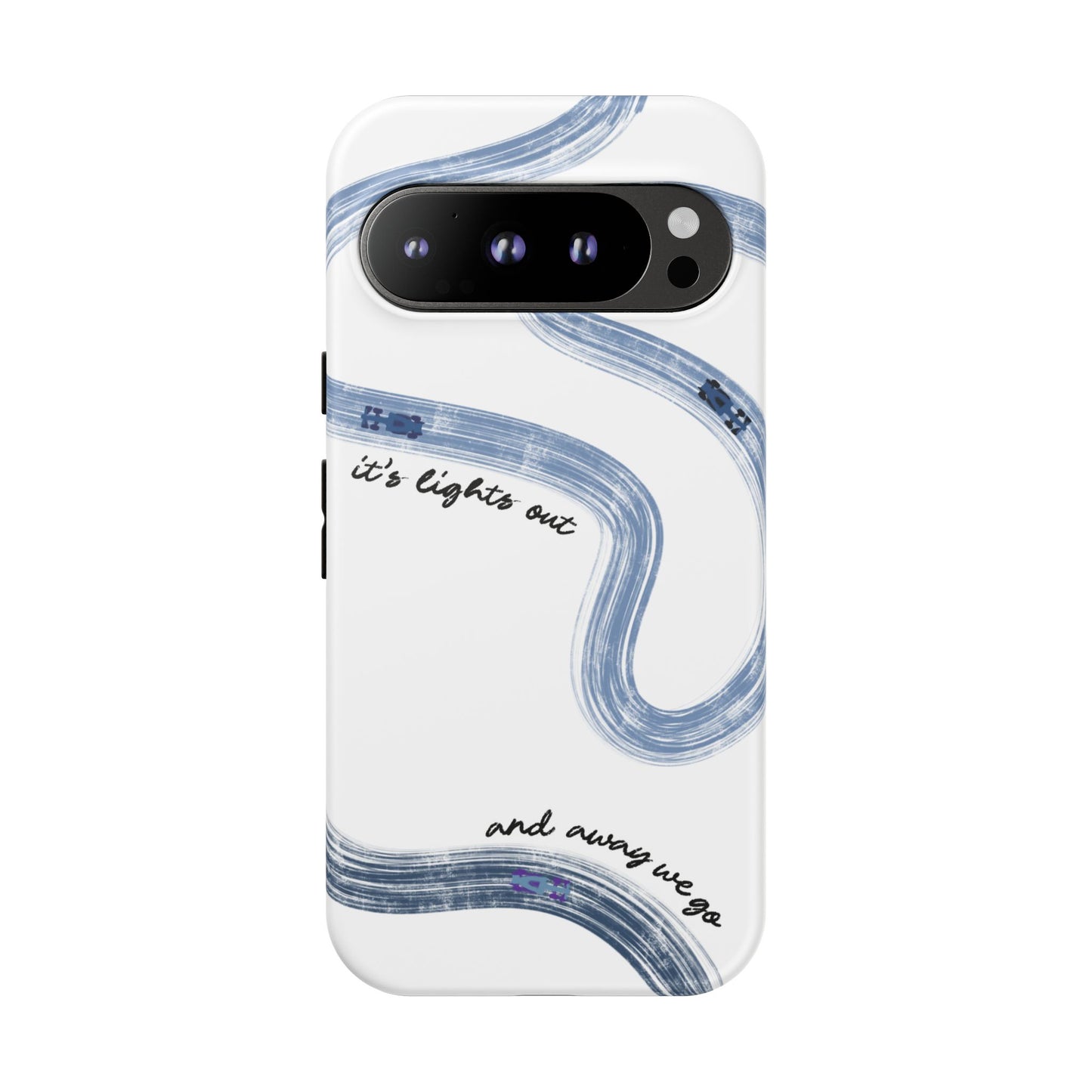 F1 Phone Case Blue Painted "its lights out and away we go", Trendy F1 Gift, Formula 1 Gift, Cute F1 Phone Case, Gift for F1 Fans