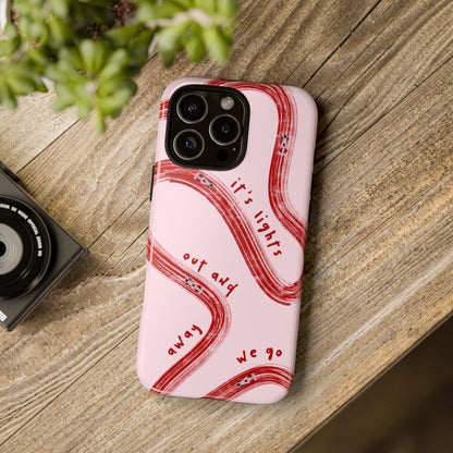 Pink and Red Lights Out F1 Phone Case Design, Trendy F1 Gift, Formula 1 Gift, Cute F1 Phone Case, Unique Formula One Phone Case