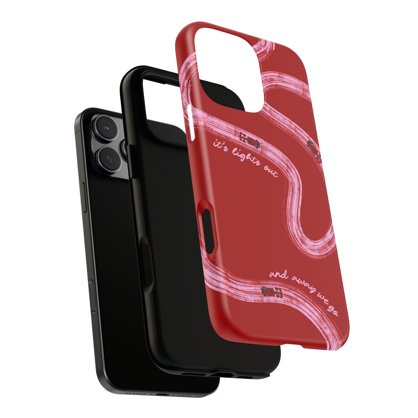Red and Pink Lights Out F1 Phone Case Design, Trendy F1 Gift, Formula 1 Gift, Cute F1 Phone Case, Unique Formula One Phone Case