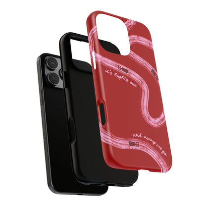 Red and Pink Lights Out F1 Phone Case Design, Trendy F1 Gift, Formula 1 Gift, Cute F1 Phone Case, Unique Formula One Phone Case
