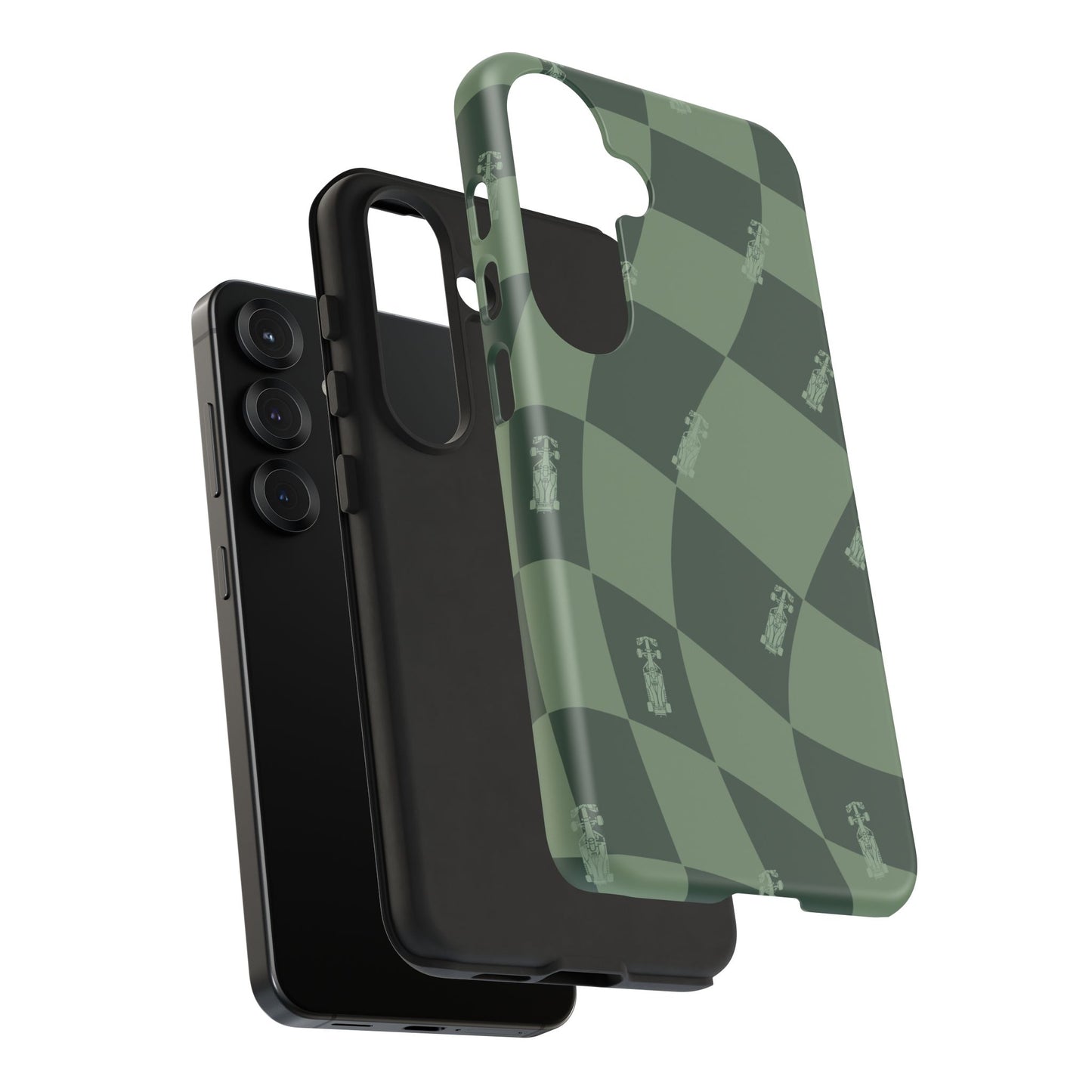 F1 Phone Case Green Checkerboard Design, Trendy F1 Gift, Formula 1 Gift, Cute F1 Phone Case, Unique Formula One Phone Case