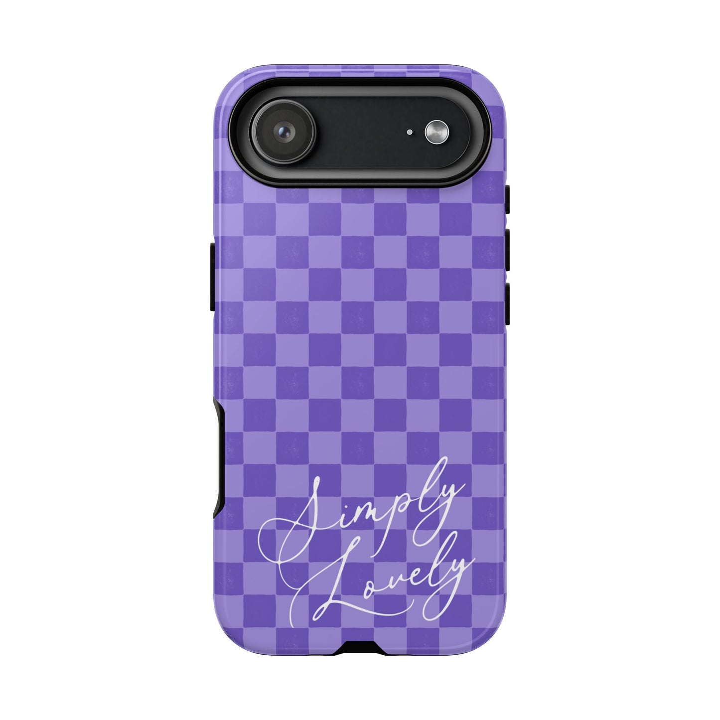 Simply Lovely Purple Checkered F1 Phone Case Design, Trendy F1 Gift, Formula 1 Gift, Cute F1 Phone Case