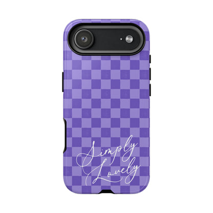 Simply Lovely Purple Checkered F1 Phone Case Design, Trendy F1 Gift, Formula 1 Gift, Cute F1 Phone Case