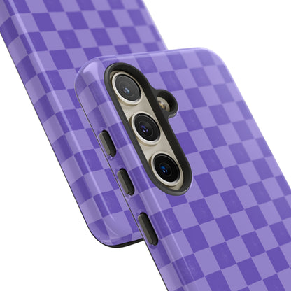 Simply Lovely Purple Checkered F1 Phone Case Design, Trendy F1 Gift, Formula 1 Gift, Cute F1 Phone Case