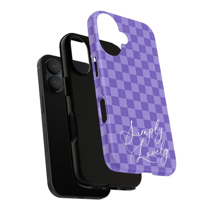 Simply Lovely Purple Checkered F1 Phone Case Design, Trendy F1 Gift, Formula 1 Gift, Cute F1 Phone Case