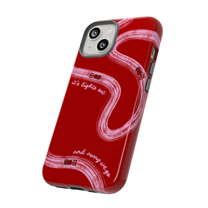 Red and Pink Lights Out F1 Phone Case Design, Trendy F1 Gift, Formula 1 Gift, Cute F1 Phone Case, Unique Formula One Phone Case
