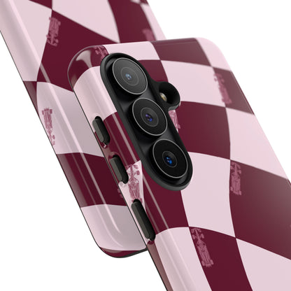 F1 Phone Case Pink Checkered Design, Trendy F1 Gift, Formula 1 Gift, Cute F1 Phone Case, Unique Formula One Phone Case