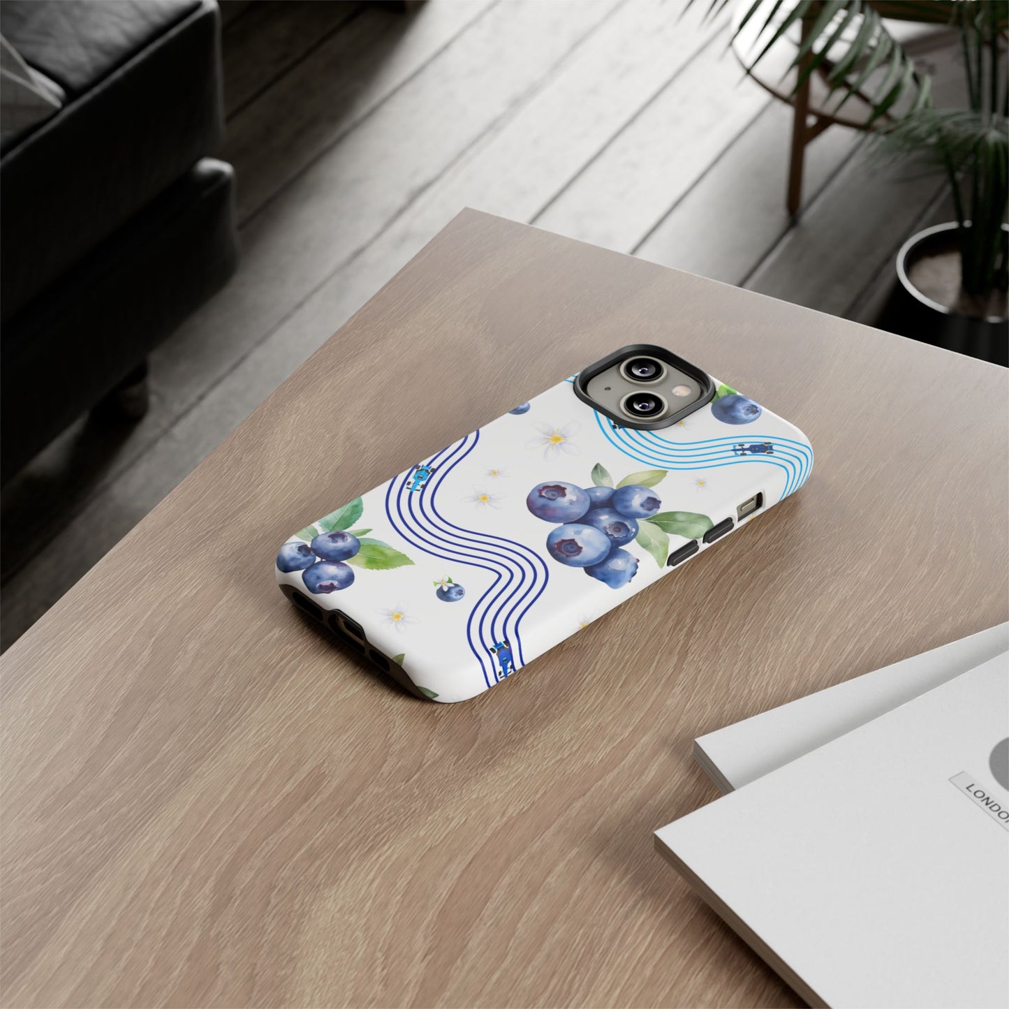 F1 Williams and Blueberries Phone Case, Trendy F1 Gift, Formula 1 Gift, Cute Fruit F1 Phone Case, Unique Phone Case