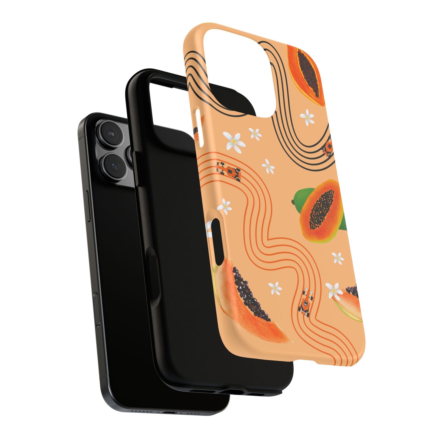 Orange F1 McLaren and Papaya Phone Case, Trendy F1 Gift, Formula 1 Gift, Cute Fruit F1 Phone Case, Unique Phone Case